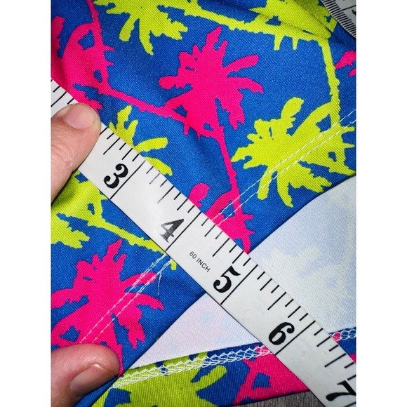 D4 Tracy Negoshian Plam Tree Shorts Women's XS Neon Pink Green Pull-on - Picture 8 of 8